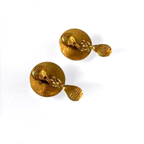 Vintage Monet Gold Circle Swirl Earrings - Picture 4 of 5